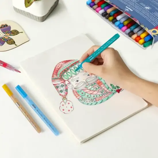 36 Acrylic Paint Markers Pens for Pumpkins Painting Canvas Ceramic Rocks Wood Plastic Craft Supplies for Graffiti Christmas Easter Egg {3}