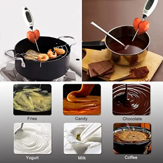 Silicone Non-Scratch Pot Clip, Candy Thermometer Pot Clip for Candy Making, Hand-Free Holder to Measure Temperature of Candy, Oil, Milk, Chocolate, Candle, Deep Fryer and Cooking Melting Pot {5}