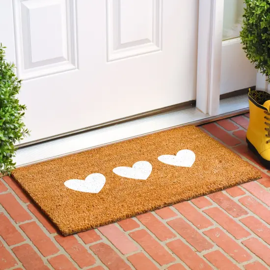 Calloway Mills White Trio Hearts Doormat {5}