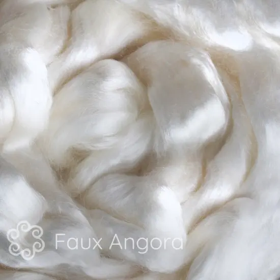 2oz Faux Angora Fiber: Natural Undyed Combed Top Roving. Plant Based, Eco Friendly, and Vegan {2}