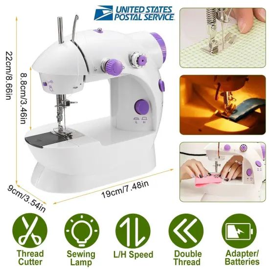Portable Electric Sewing Machine with LED Light, and Foot Pedal for Home Crafting {2}