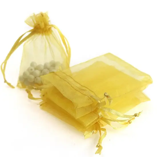 Kitcheniva 5"x7" Organza Gift Candy Sheer Bags DIY Pouches 100 Pcs Gold {1}