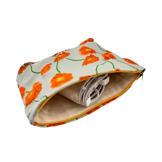 Wrapables Cosmetic Pouch, Makeup and Toiletry Travel Bag, Textured Poppies {4}