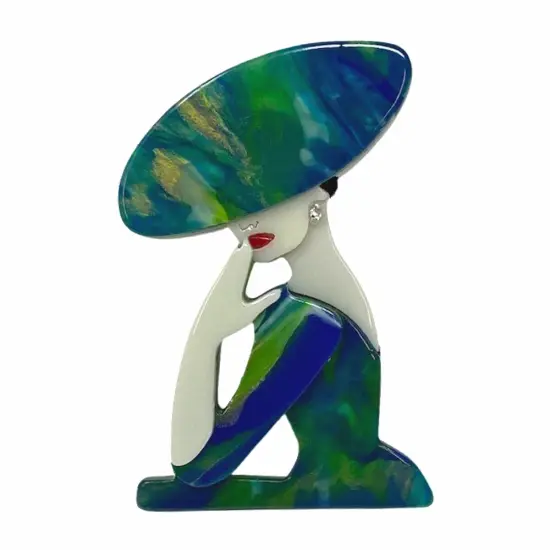 Wrapables Acrylic Fashion Brooch Pin for Sweaters, Coats, Scarves, and Bags, Elegant Lady {1}