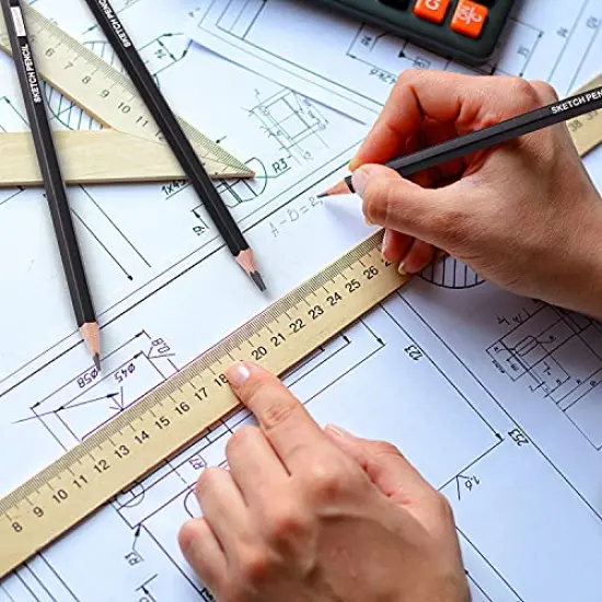 12 Pieces Professional Drawing Sketching Pencil Graphite Pencils(14B - 2H), Ideal for Drawing Art, Sketching, Shading, Artist Pencils for Beginners & Pro Artists {6}