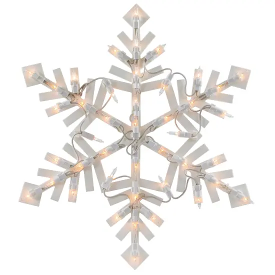 Northlight 15.5" White Lighted Snowflake Christmas Outdoor Window Silhouette {4}
