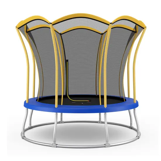 Unique Flower Shape Trampoline with Galvanized Steel Frame Yellow {1}