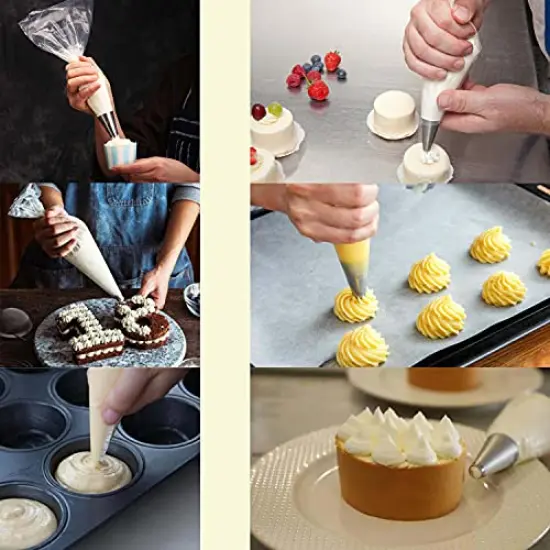 100 PCS Piping Bags, Pastry Bags 12 Inch Disposable Icing Piping Pastry Bags For Cookie/Cake Decorating Supplies, Anti Burst And Non-Slip Thicken Cake Decorating Bags. {4}