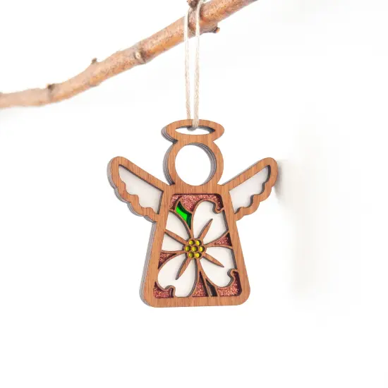 3.5" (H) Dogwood Ornament - Handcrafted in Texas - Mother's Angels&reg; Christmas Angel Wings Figurine {5}