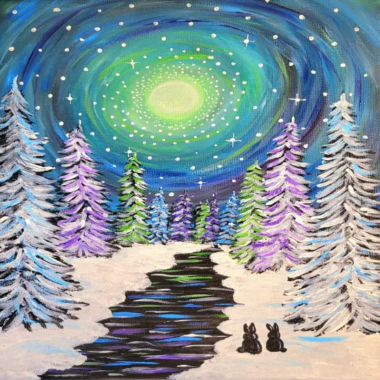 Christmas Paint Kit - Winter Wonderland Acrylic Painting Kit & Video Lesson, DIY Christmas Craft, Beginner Painting, Painting Gift Set, Paint Party {1}