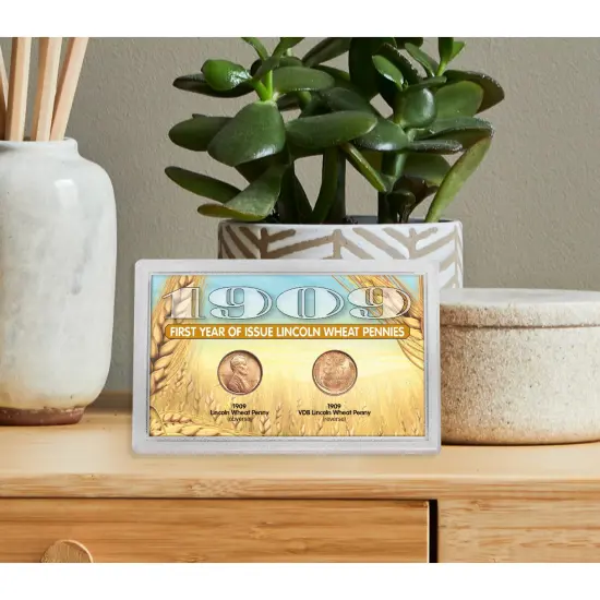 1909 and 1909 VDB &ldquo;First-Year of Issue" Lincoln Wheat-Ear Pennies {4}