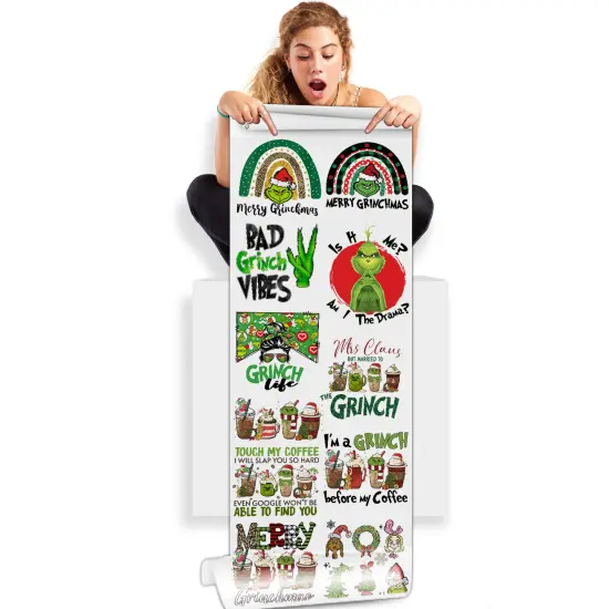 Grinch Vibes DTF Direct-to-Film Gang Sheets - 22x60 Inches {1}