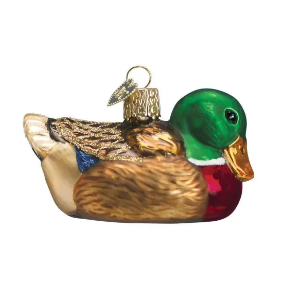 Mallard Duck Glass Ornament Christmas Decor {1}