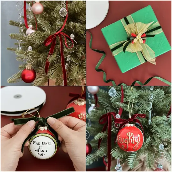 Wrapables 3/8 Inch Velvet Ribbon for Gift Wrapping, Wedding Decorations, Hair Bows, Crafting 25 Yards), Dark Green {4}