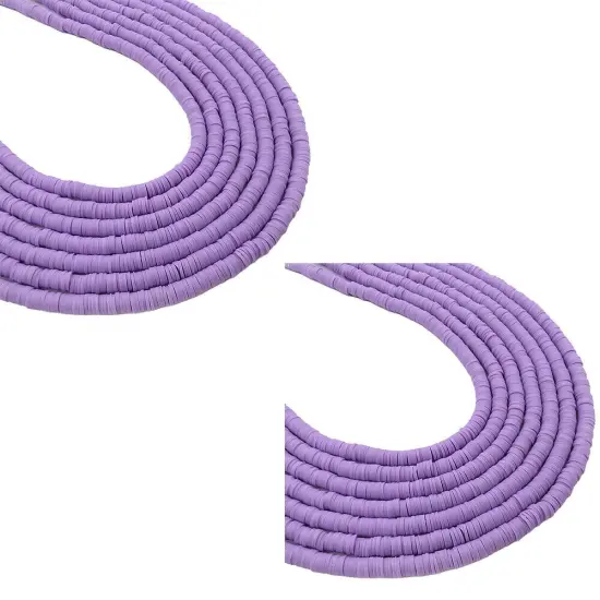 Kitcheniva 6mm Heishi Beads Clay Disc Flat Vinyl DIY Jewelry 10 Strands Purple {1}