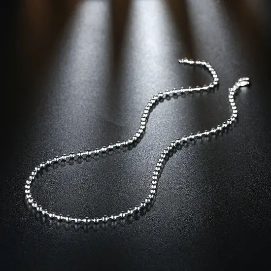 Kitcheniva 925 Sterling Silver Bead Chain Necklace {4}