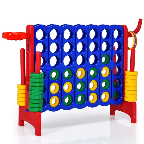 Costway 4-in-A Row Giant Game Set w/Basketball Hoop for Family {1}
