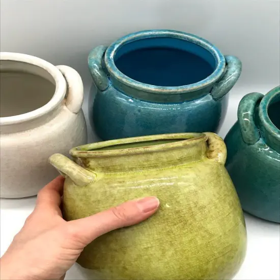 Ceramic Jar Crock Planter - Medium WATER Ocean {2}