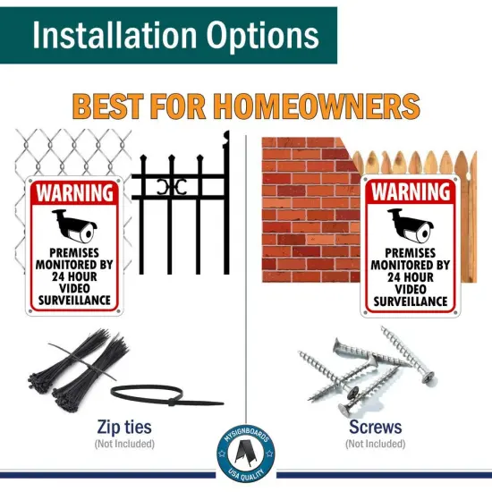 WARNING SIGNS 24 HOUR VIDEO SURVEILLANCE SECURITY SIGN {2}