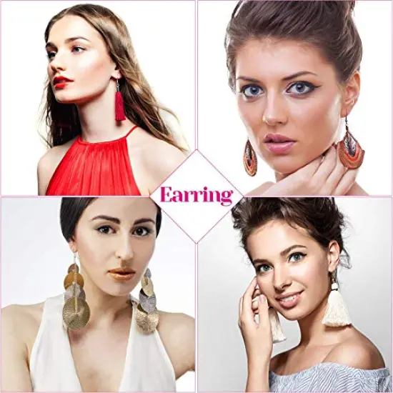 1900 Pieces Earring Hooks, Earring Making Supplies Kit with Jewelry Hooks, Fish Hook Earrings, Earring Backs, Jump Rings for Jewelry Making and Earring Repair,Gifts for Women {4}