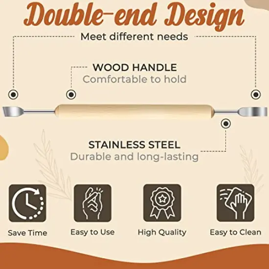 35 Pack Clay Tools Kit, Pottery Tools & Sculpting Tools, Polymer Modeling Clay Cutters Sculpture Set for Carving, Ceramics, Molding, DIY {5}