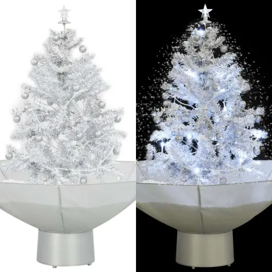 Snowing Christmas Tree with Umbrella Base 2 ft {1}
