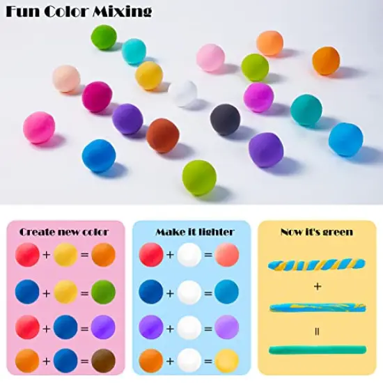 Air Dry Clay, 24 Colors Modeling Clay Magic Clay with Sculpting Tools, Non-Toxic Self Drying Soft Clay for Kids and Adults, Gift for Boys and Girls {6}