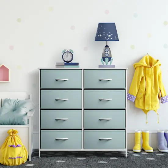 Sorbus Extra Wide Dresser Organizer With 8 Drawers - Large Storage Furniture for Bedroom, Hallway, Living Room, Nursery & Closet Aqua {2}