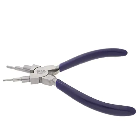 Wire Bending Pliers - Consistently make up to 6 size loops & jump rings, 2-9mm - 5.75" long (160mm) - Polished Steel Head, Comfort Grip Handle, Tool for Jewelry Making {2}