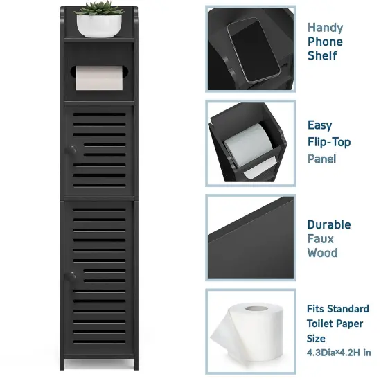 Clara Clark Bathroom Storage Organizer Black {4}