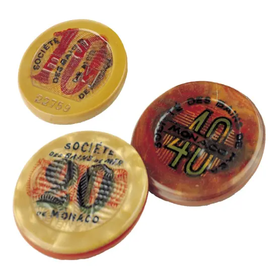 3 Authentic Monte Carlo Gaming Chips from the 1920's & 1940's {2}