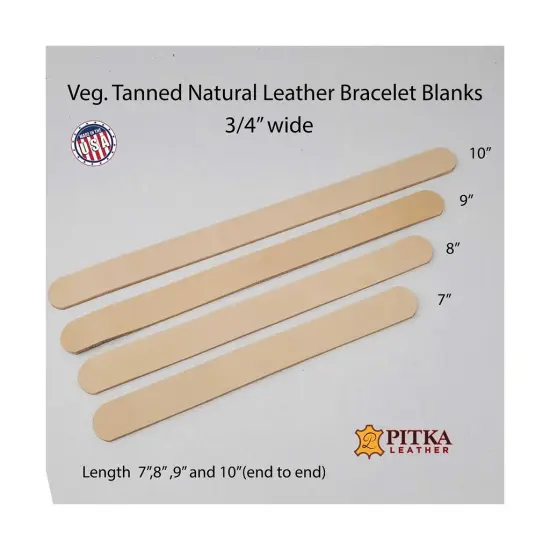3/4" Vegetable-Tanned Leather Blanks &ndash; DIY Bracelets & Crafting Supplies 8 Packs {2}