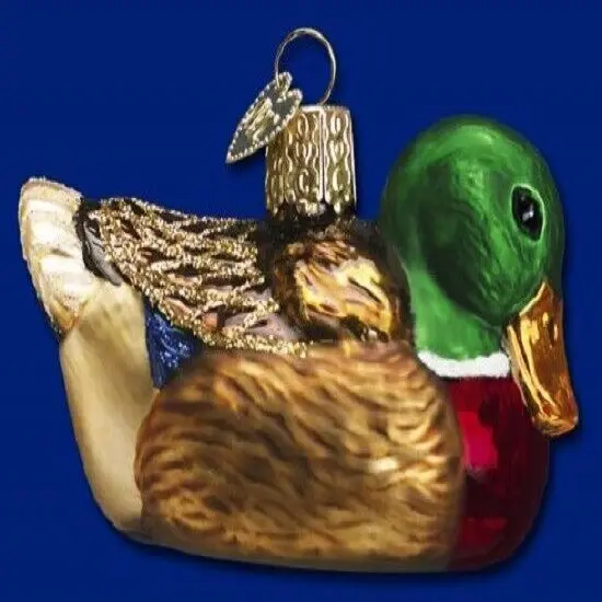 Mallard Duck Glass Ornament Christmas Decor {3}