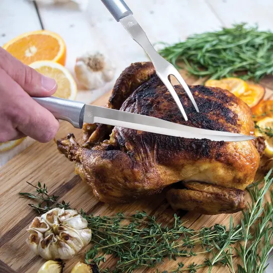 Rada Cutlery Carving/Boning Knife to Carve, Skin, and Debone Meats, Stainless Steel with Solid Aluminum Handle {5}