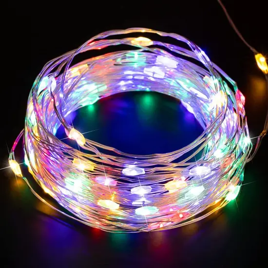 100 LED Fairy Lights Plug in String Light Outdoor Multicolor {1}