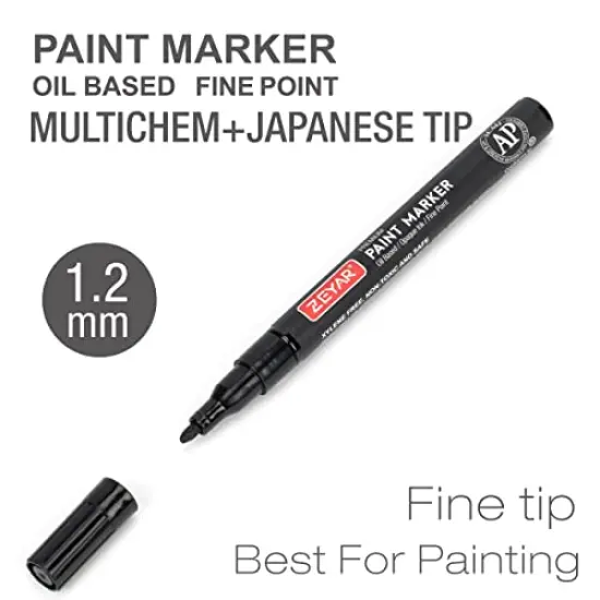 Permanent Oil-Based Paint Markers, Expert of Rock Painting, 8 Colors. Permanent Ink & Waterproof, Works on Rock, Wood, Glass, Metal, Ceramic and more (8 Regular Colors Fine Point) {4}