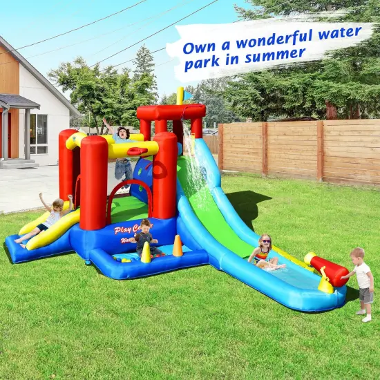 9-in-1 Inflatable Kids Water Slide Bounce House {1}