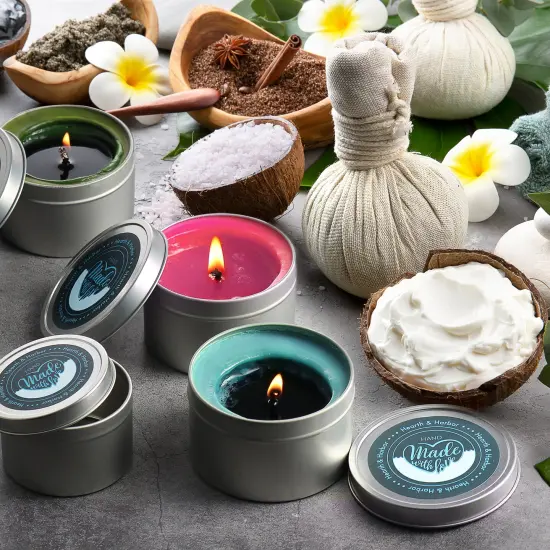 Hearth & Harbor Stainless Steel Candle Tins with Lids {3}