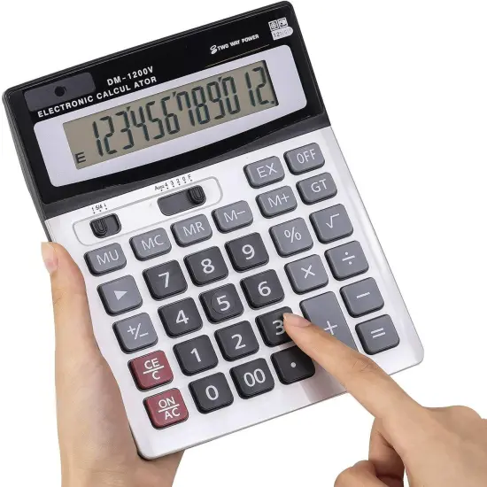 Kitcheniva Standard Function Dual Power 12-Digit Desktop Calculator {1}