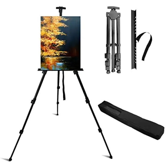 Artist Easel Stand, Adjustable Easel for Painting Canvases Height from 17 to 66 Inch,Carry Bag for Table-Top/Floor Drawing and Didplaying {1}