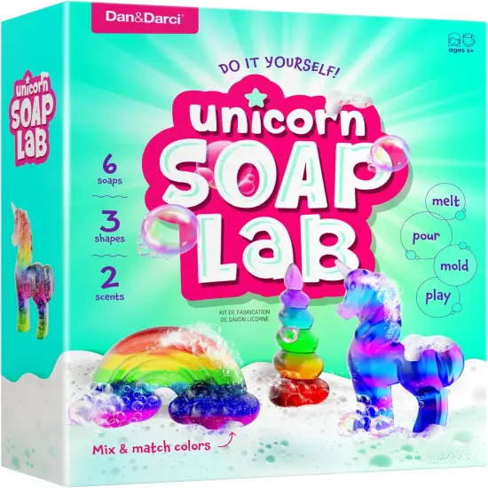 Unicorn Soap Making Kit - Girls Crafts DIY Project Age 6+ Year Old Kids Girl Gifts Science STEM Activity Teenage Christmas Gift Make Your Own Kits {1}