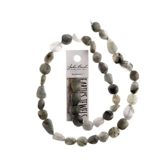 Earth's Jewel Semi-Precious 16" Spectrolite Irregular Natural Bead Strand {1}