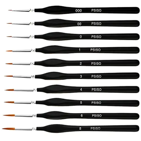 10 PCS Miniature Paint Brushes Kit, Fine Detail Painting Brush Micro Professional Tiny Paints Brush Set for Watercolor, Oil, Face, Acrylic, Nail, Line Drawing, Scale Model Painting, by PSISO {2}