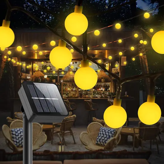 49ft Outdoor Christmas Garden Solar Globe String Lights Cool white {4}