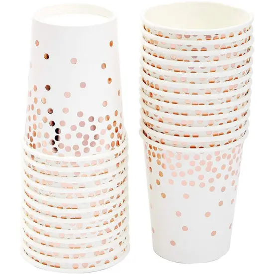 150 Pcs Rose Gold Birthday Party Disposable Plates {2}