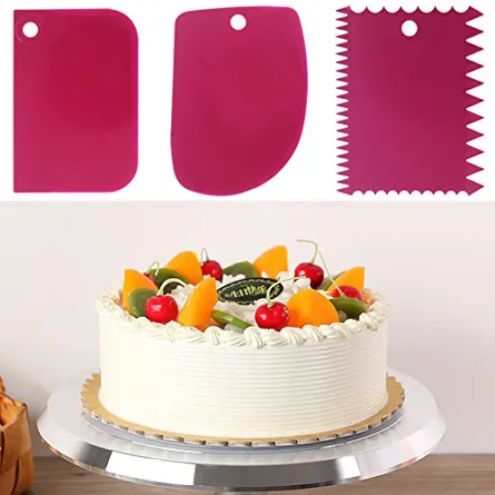 12 PcsCake Scraper Smoother Tool Set, Cake Smoothing Cutter Plate Tool Combo, Cake Icing Scrapper Cake Edge Decorating Tool. {3}