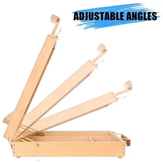 Art Supplies Box Easel Sketchbox Painting Storage Box, Adjust Wood Tabletop Easel for Drawing & Sketching Student (Painting Easel Box) {4}