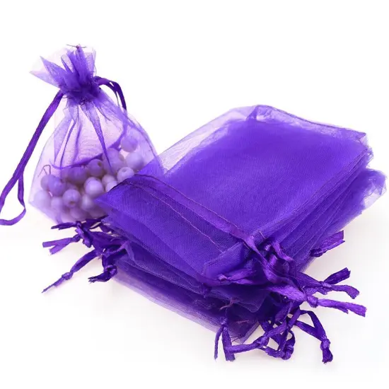 Kitcheniva 5"x7" Organza Gift Candy Sheer Bags DIY Pouches 100 Pcs Purple {1}