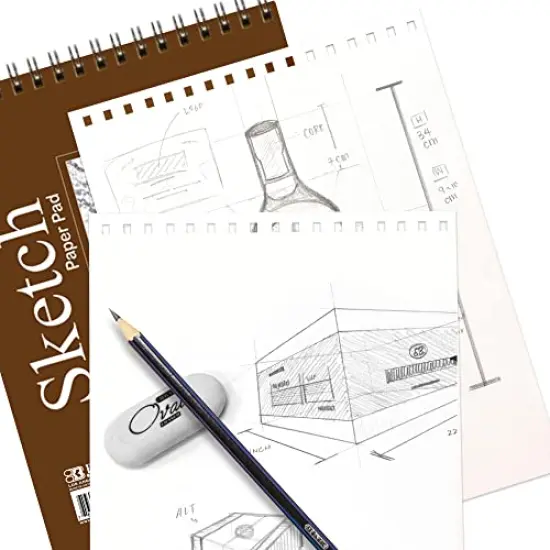 Sketch Pad 50 Sheet 6" X 8", Top Bound Spiral Sketchbook Drawing Pads, Sketching Paper Coloring Book for Artist Kids School, 1-Pack {6}