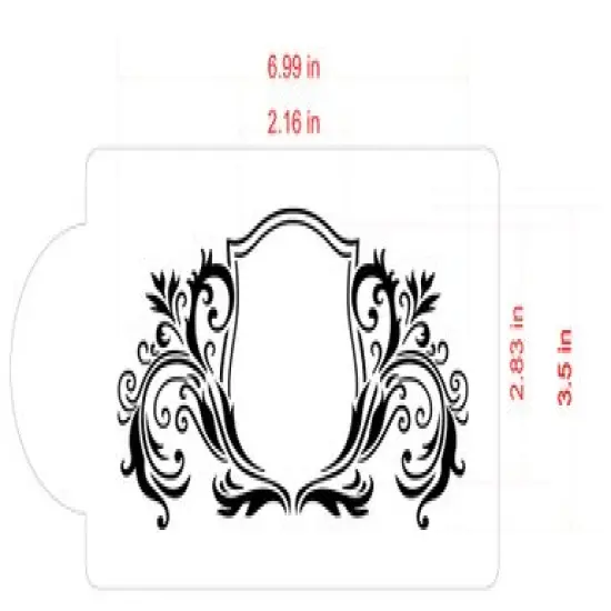 Ornate Monogram Crest Cake Stencil | C1084 by Designer Stencils | Cake Decorating Tools | Baking Stencils for Royal Icing, Airbrush, Dusting Powder | Reusable Plastic Food Grade Stencil | Easy to Use {2}